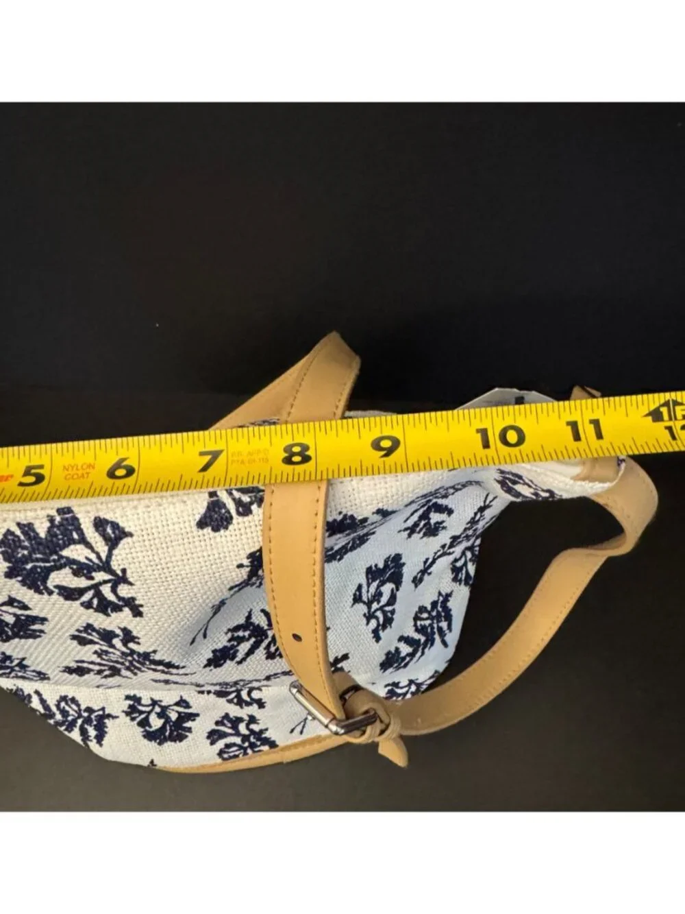 Vera Bradley Straw Bucket Crossbody Bag In Adrift Coral Blue Pattern With Adjust - Picture 15 of 16